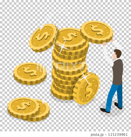 3D Isometric Flat Illustration of Finance Crisis. Item 2 3D Isometric Flat Illustration of Finance Crisis. Item 2 115239961
