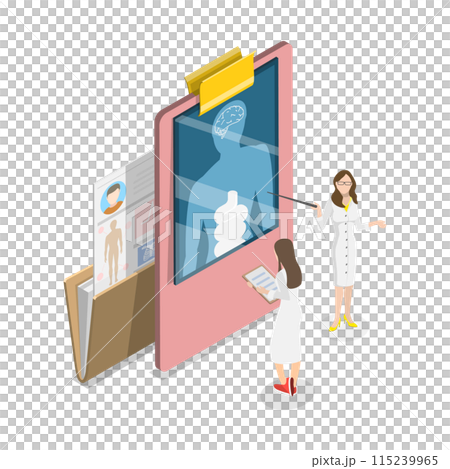 3D Isometric Flat  Illustration of Digestive Tract Diseases. Item 3 115239965