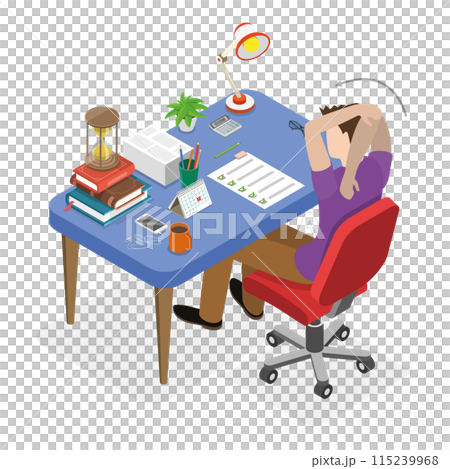 3D Isometric Flat  Illustration of Exercises In Office. Item 3 115239968