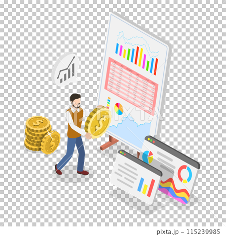 3D Isometric Flat  Illustration of Business Growth. Item 2 115239985