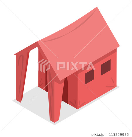 3D Isometric Flat  Set of Camping Travel Tents. Item 1 115239986