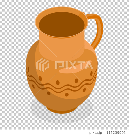 3D Isometric Flat  Set of Vintage Ceramic Items. Item 5 115239993