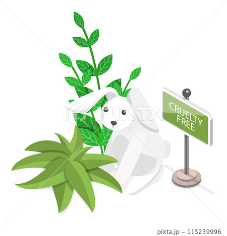 3D Isometric Flat Illustration of Vegan Cosmetic. Item 1 3D Isometric Flat Illustration of Vegan Cosmetic. Item 1 115239996