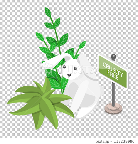 3D Isometric Flat Illustration of Vegan Cosmetic. Item 1 3D Isometric Flat Illustration of Vegan Cosmetic. Item 1 115239996