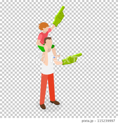 3D Isometric Flat Illustration of Father And Child. Item 2 3D Isometric Flat Illustration of Father And Child. Item 2 115239997