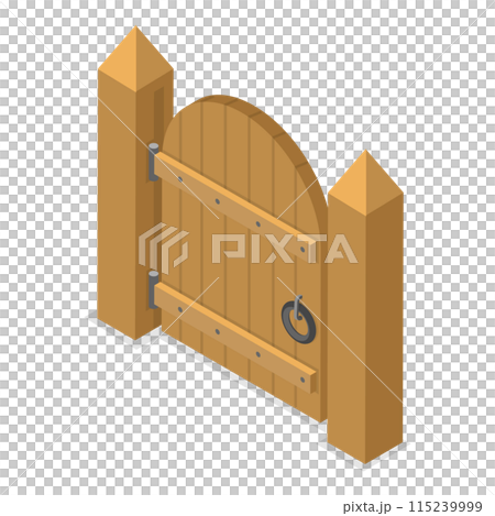3D Isometric Flat Set of Terrace Fences and Gates. Item 3 3D Isometric Flat Set of Terrace Fences and Gates. Item 3 115239999
