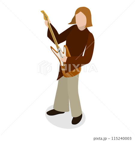 3D Isometric Flat Illustration of Rock Music Band. Item 1 3D Isometric Flat Illustration of Rock Music Band. Item 1 115240003