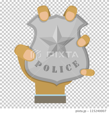 Mans Hand Holding Different Badges.. Item 3 115240007