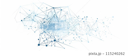 Network lines connecting dots with white background. Big data concept 115240262
