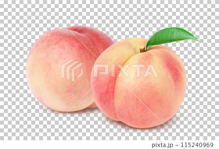 桃 イラスト リアル 白バック 115240969