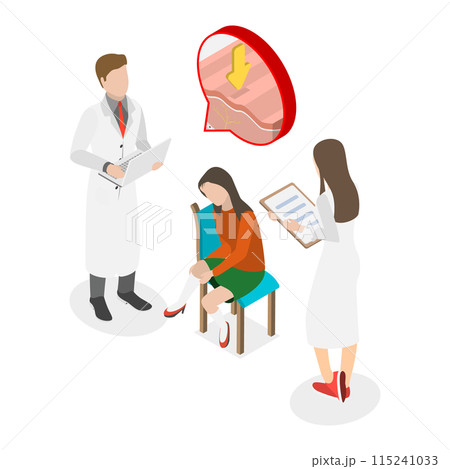 3D Isometric Flat  Illustration of Edema. Item 1 115241033