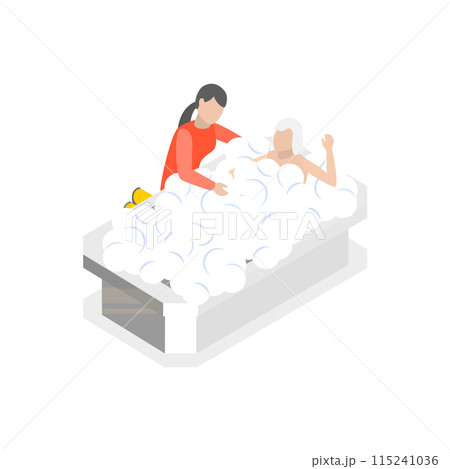 3D Isometric Flat Illustration of Elderly Care. Item 1 3D Isometric Flat Illustration of Elderly Care. Item 1 115241036