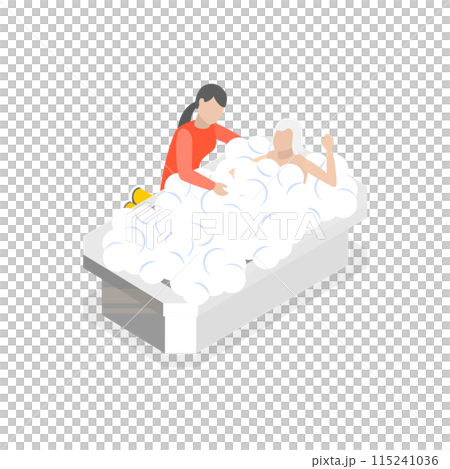 3D Isometric Flat Illustration of Elderly Care. Item 1 3D Isometric Flat Illustration of Elderly Care. Item 1 115241036