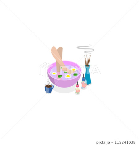 3D Isometric Flat  Illustration of Aromatherapy Procedures. Item 1 115241039