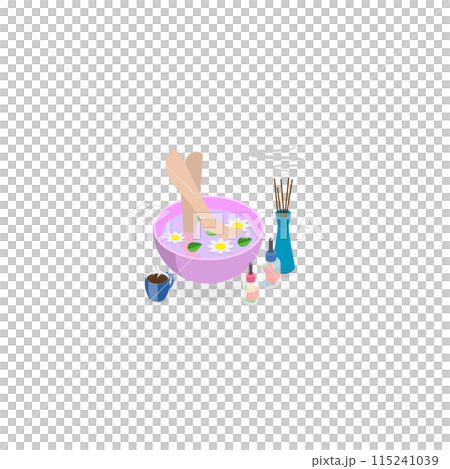 3D Isometric Flat  Illustration of Aromatherapy Procedures. Item 1 115241039