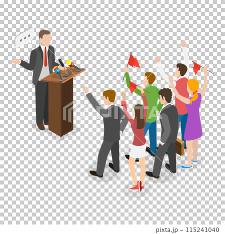 3D Isometric Flat Set of Scenes with Politicians. Item 1 3D Isometric Flat Set of Scenes with Politicians. Item 1 115241040