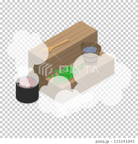 3D Isometric Flat  Illustration of Sauna And SPA. Item 1 115241043