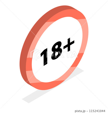 3D Isometric Flat  Set of Sensitive Content Signs. Item 1 115241044