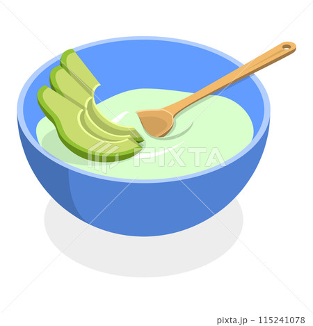3D Isometric Flat Illustration of Cereal Breakfast. Item 3 3D Isometric Flat Illustration of Cereal Breakfast. Item 3 115241078