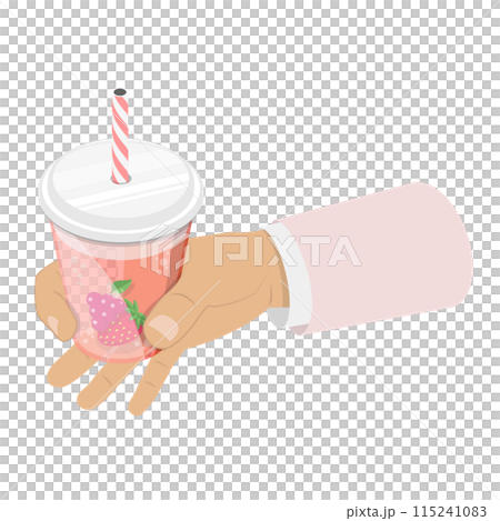 3D Isometric Flat  Illustration of Ice Beverage. Item 2 115241083