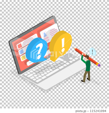 3D Isometric Flat Illustration of Customer Feedback. Item 2 3D Isometric Flat Illustration of Customer Feedback. Item 2 115241094