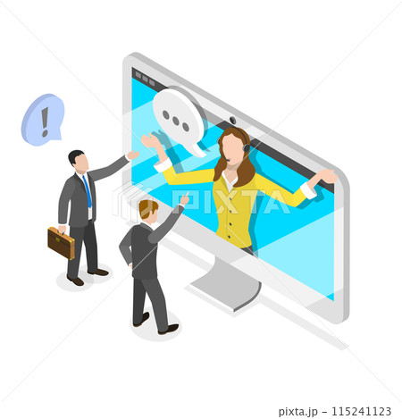 3D Isometric Flat  Illustration of Helpdesk Platform. Item 3 115241123