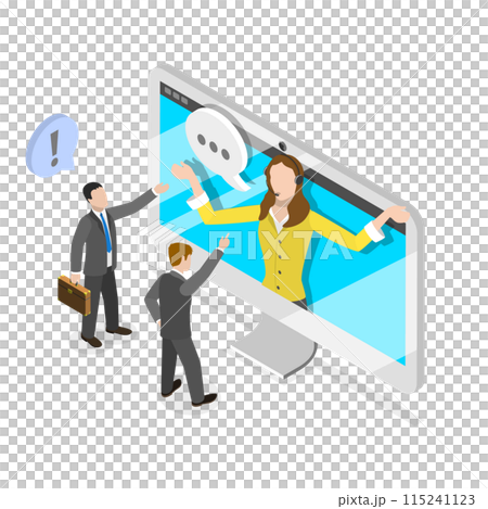 3D Isometric Flat  Illustration of Helpdesk Platform. Item 3 115241123