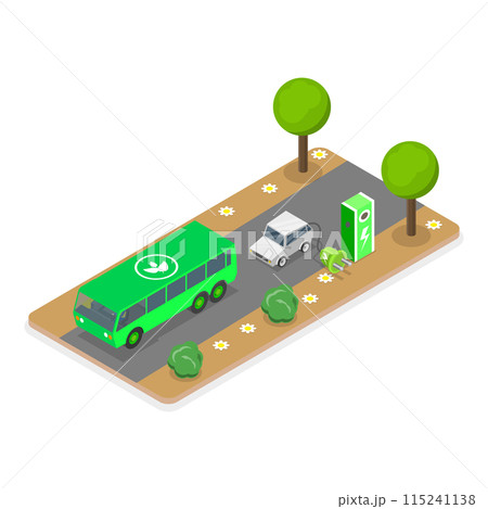 3D Isometric Flat  Illustration of Sustainable Lifestyle. Item 1 115241138