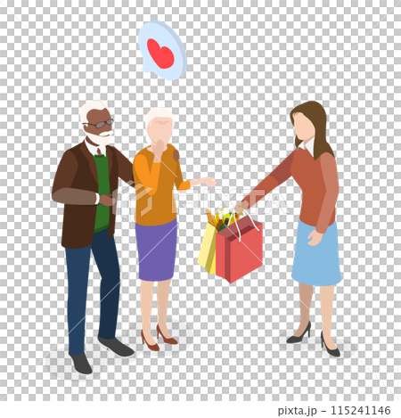 3D Isometric Flat  Illustration of Social Help. Item 1 115241146