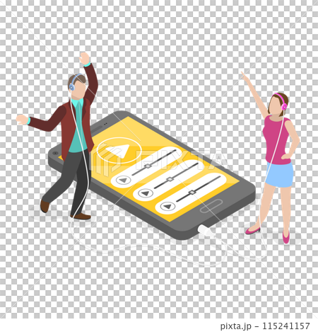 3D Isometric Flat  Illustration of Podcast Making. Item 1 115241157