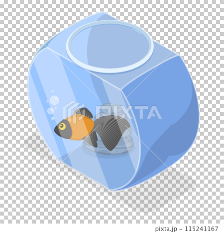 3D Isometric Flat  Set of Home Aquariums. Item 1 115241167