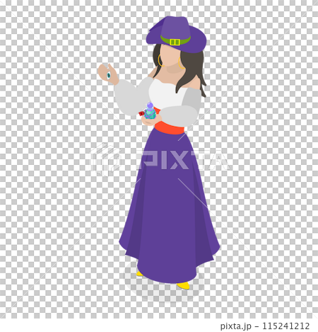 3D Isometric Flat  Illustration of Fortune Teller. Item 4 115241212
