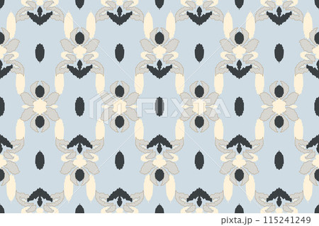 Ikat tribal Indian seamless pattern. Ethnic Aztec fabric carpet mandala ornament native boho chevron textile.Geometric African American oriental traditional vector illustrations. Embroidery style. Ikat tribal Indian seamless pattern. Ethnic Aztec fabric carpet mandala ornament native boho chevron textile.Geometric African American oriental traditional vector illustrations. Embroidery style. 115241249