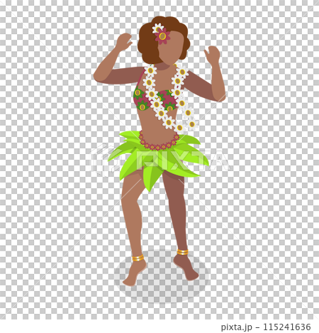 3D Isometric Flat Set of Hawaiian Dancers. Item 6 3D Isometric Flat Set of Hawaiian Dancers. Item 6 115241636