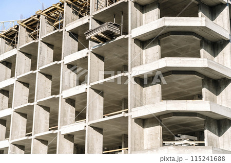 New apartment building of modern architecture. Modern residential quarter of the city. Development, construction, housing concept. 115241688