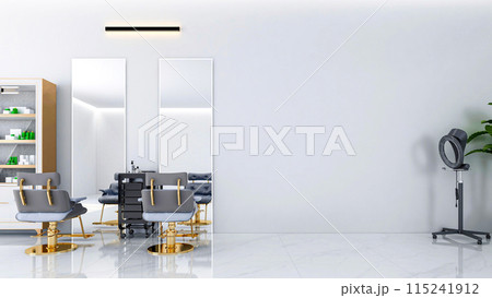 Beauty Salon interior with copy space on wall, 3D Rendering 115241912