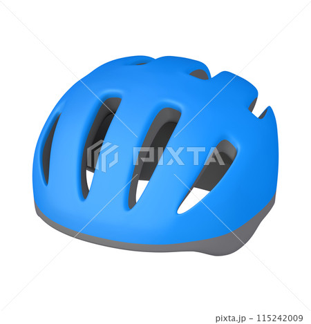 自転車用品のイラスト素材 ヘルメット(1_4)青 自転車用品のイラスト素材 ヘルメット(1_4)青 115242009
