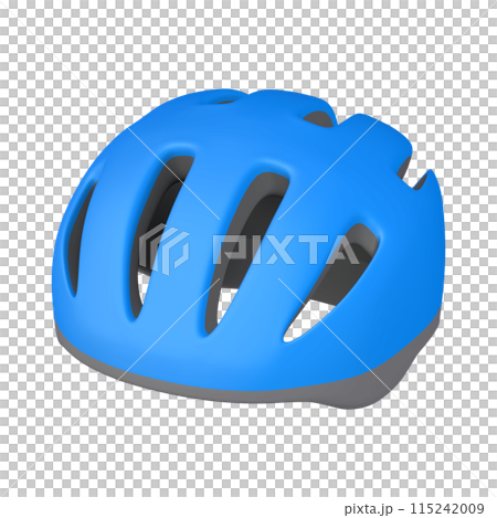 自転車用品のイラスト素材 ヘルメット(1_4)青 自転車用品のイラスト素材 ヘルメット(1_4)青 115242009
