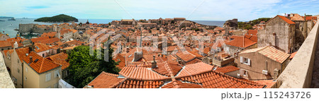 Scenic vief from the roofs of downtown Dubrovnik Scenic vief from the roofs of downtown Dubrovnik 115243726