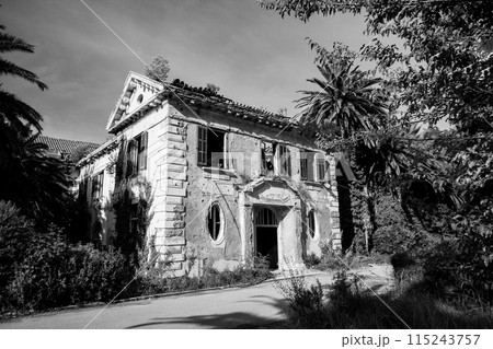 Abandoned former hotel near Dubrovnik, left during Jugoslavian war 1991 Abandoned former hotel near Dubrovnik, left during Jugoslavian war 1991 115243757