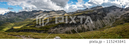 Scenic alpine landscape in the High Tauern National Park during a hike around Mt. Grossglockner Scenic alpine landscape in the High Tauern National Park during a hike around Mt. Grossglockner 115243841