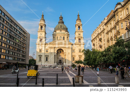 The St Stephen's Basilica in Budapest, seen from the Gellert hill 115243993