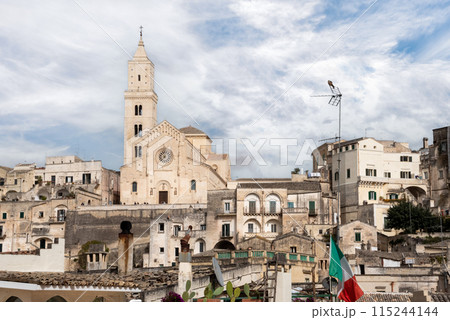 View of the cathedral of Matera in Italy 115244144