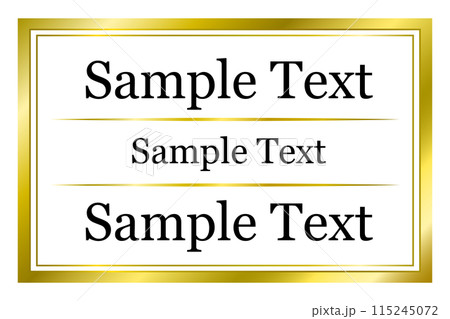 ゴールドフレーム。金の枠の背景イラスト素材。 115245072