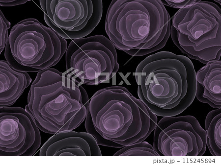黒背景に薔薇の背景、壁紙。（シームレス） 115245894