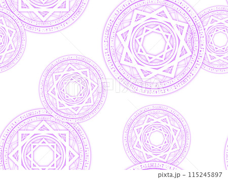 紫色の魔法陣の壁紙、背景。シームレス。 115245897