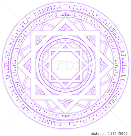 紫色の魔法陣。神秘的なイラスト。 115245901