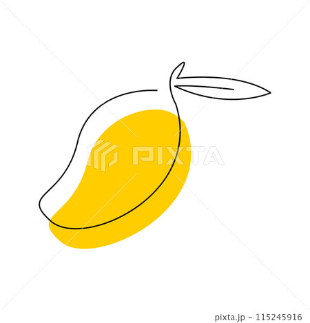 Mango fruit in continuous line art drawing style 115245916