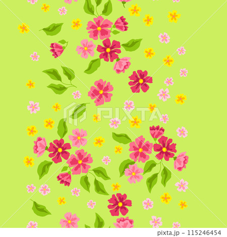 Pattern with pretty flowers. Beautiful decorative natural plants and leaves. Pattern with pretty flowers. Beautiful decorative natural plants and leaves. 115246454