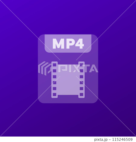 mp4 file icon, video format, transparent designのイラスト素材 [115246509] - PIXTA